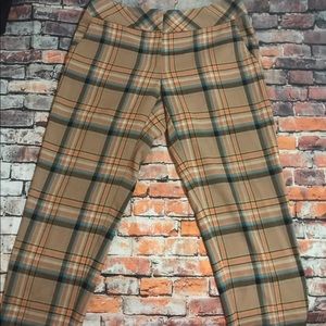 Trina Turk Brown Plaid Cropped Capri Pants